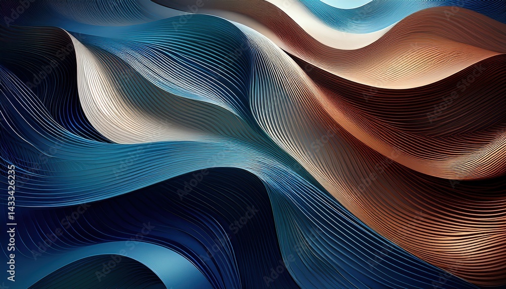 Poster dynamic waves of colorful patterns abstract art visual design modern aesthetic creative composition