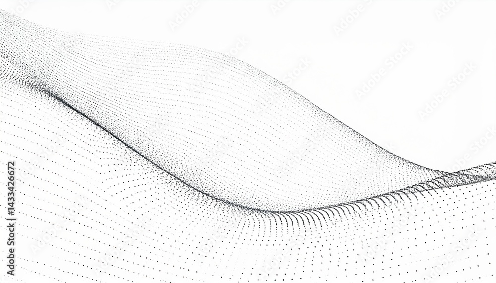 Poster flowing wave patterns abstract digital art minimalist design white background high-quality visuals