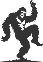 Vector silhouette of a bigfoot