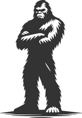Vector silhouette of a bigfoot