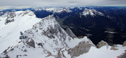Zugspitze the highest peak of the Wetterstein Mountains and the highest mountain in Germany.