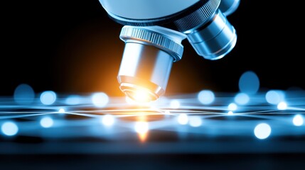 Microscope Lens Focused on Network Connections