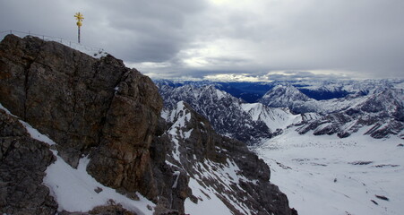 Zugspitze the highest peak of the Wetterstein Mountains and the highest mountain in Germany.