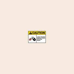 Caution Lockout Electrical Equipment Before Performing Repairs Symbol icon flat vector design.