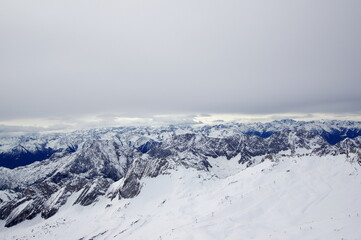 Zugspitze the highest peak of the Wetterstein Mountains and the highest mountain in Germany.