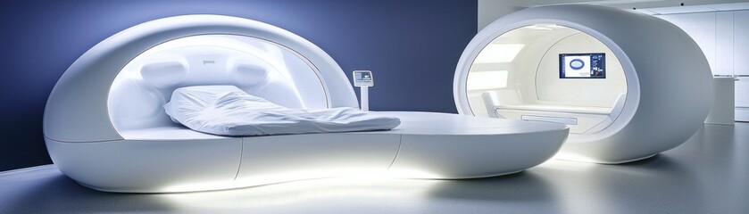 Futuristic medical imaging equipment ready for advanced patient care