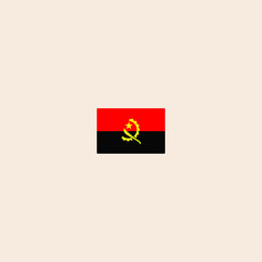 The Original Flag of Angola icon flat vector design.