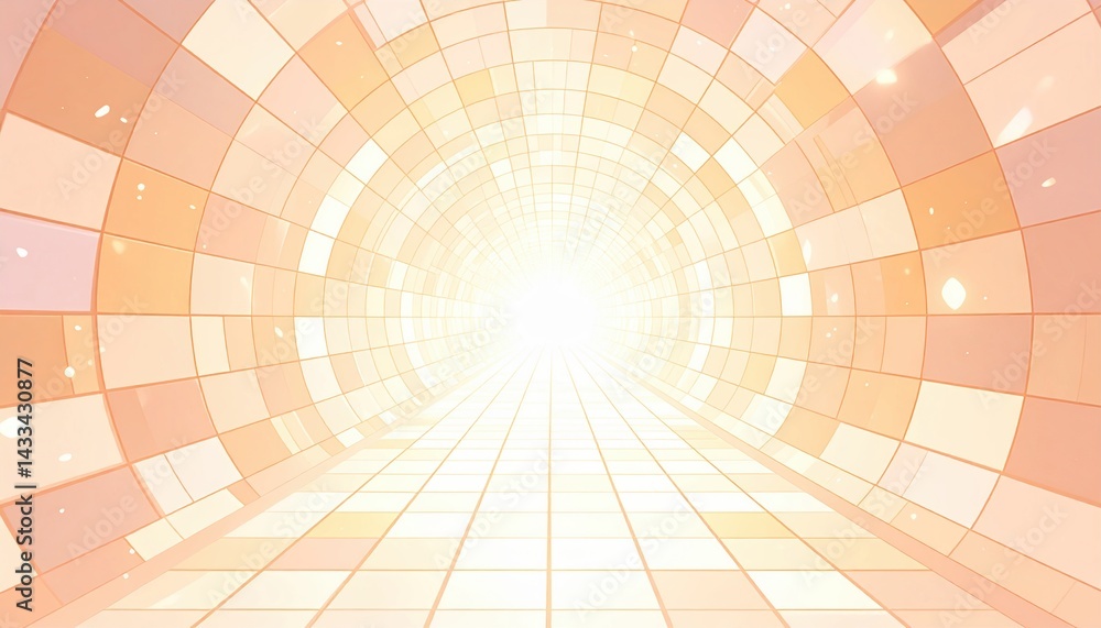 Poster illuminating journey through a vibrant tunnel abstract art installation digital environment perspect