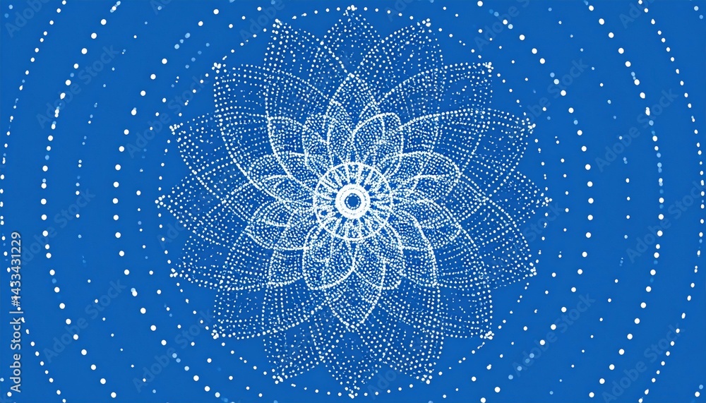 Poster dynamic geometric pattern creation abstract digital art graphic design blue background close-up visu