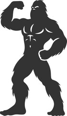Fototapeta premium Vector silhouette of a bigfoot