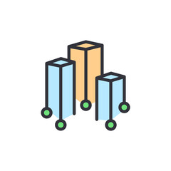 Smart city colored icons, minimalist vector illustration ,simple transparent graphic element .Isolated on white background