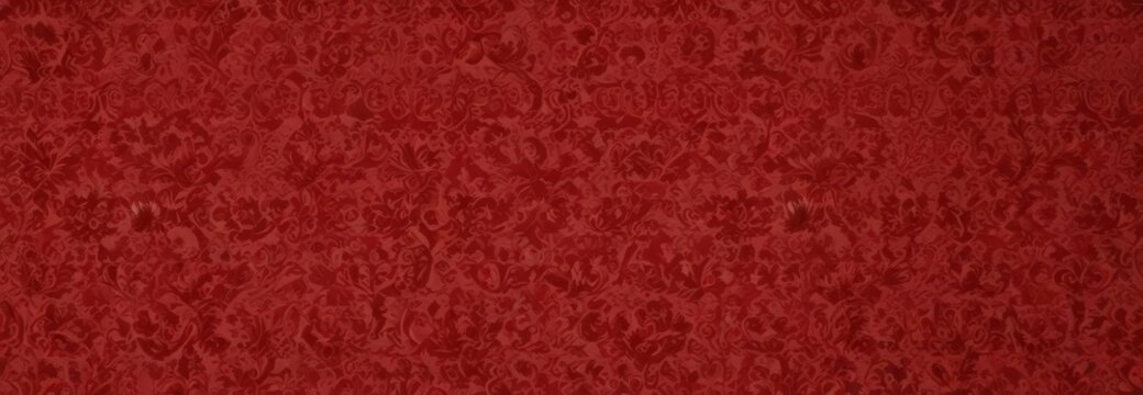Fototapeta Intricate red damask wallpaper, opulent design , red, vintage design, interior