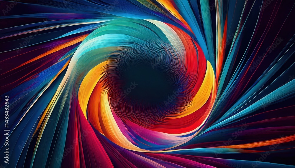 Poster dynamic colorful swirl abstract art digital medium vibrant environment close-up viewpoint visual con