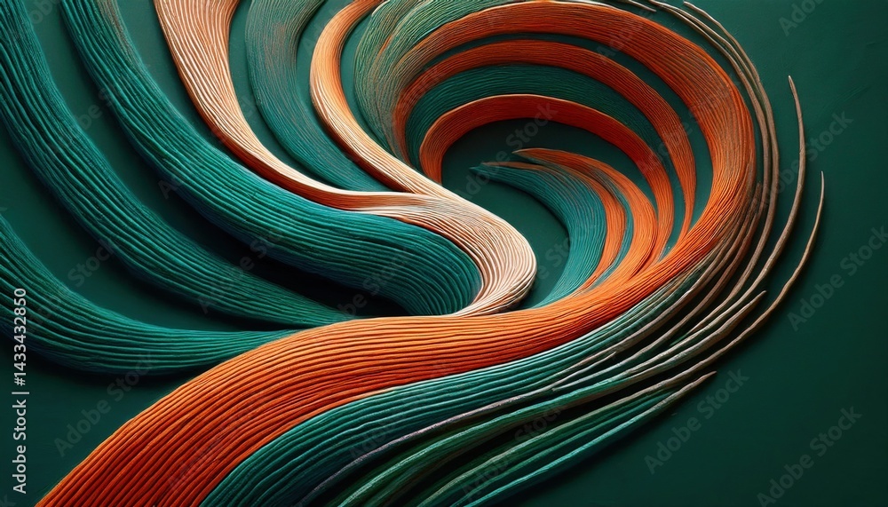 Poster dynamic flow of colorful strands abstract art studio digital artwork aerial view visual harmony