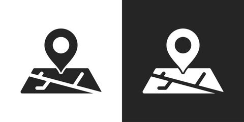 Location map pin icon, GPS marker symbol for navigation and travel applications
