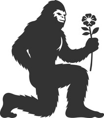 Fototapeta premium Vector silhouette of a bigfoot
