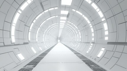 Futuristic White Tunnel Corridor