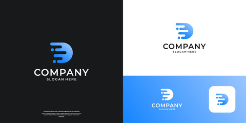 Letter D logo design vector. Modern mark for business company and technology.