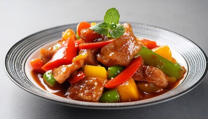 stir fried sweet and sour sauce with pork