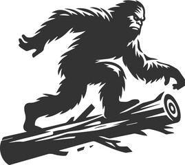 Vector silhouette of a bigfoot