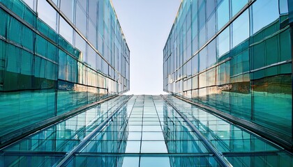 Obraz premium Modern glass architecture urban landscape photography skyscrapers futuristic design