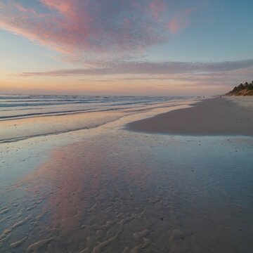 It&rsquo;s early morning on a quiet beach. The sky is a mix of pastel colors, the tide is low, and the sand is cool beneath your feet. Describe this serene walk&mdash;what do you notice, what do you feel, and wha