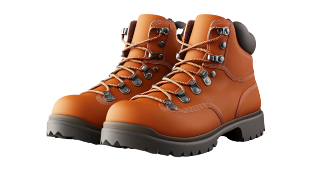 3D Cartoon Hiking Boots on White Background - Professional Quality Image for Stock Photos - Powered by Adobe