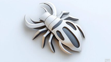 Futuristic Metallic Insect 3D Render