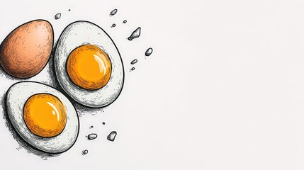 Minimalist infographic showcasing the various forms of eggs and their components in a clean and simple design. National Egg Day