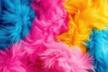 Vibrant colorful faux fur textures