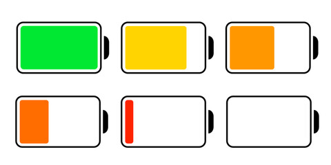 Charging process icon. Battery icon