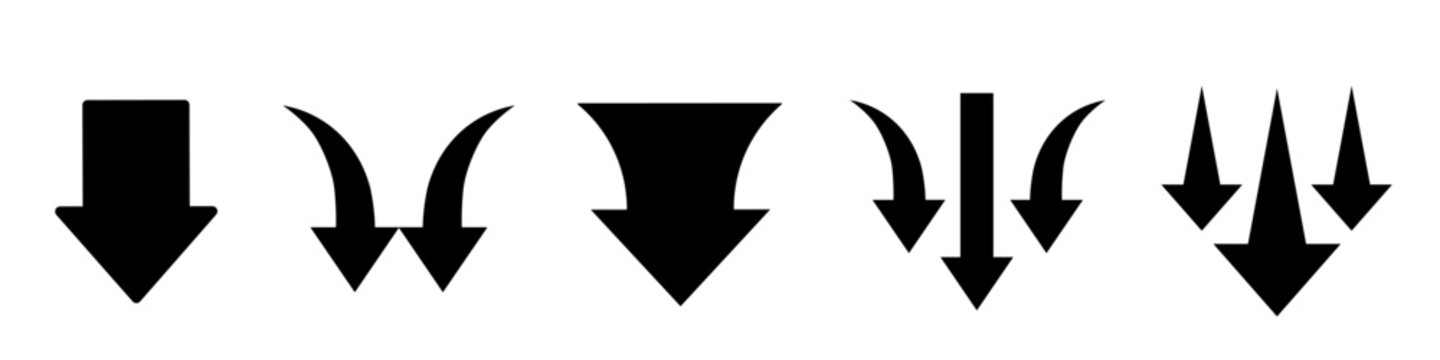 Down arrow icon. Arrow decrease icon