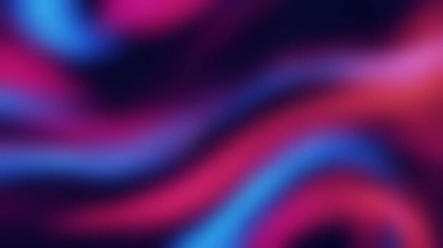 Flowing Pink and Blue Smoky Waves Animation. Soft luminous abstract shapes twist dynamically on dark background. Modern fluid motion graphics video backdrop.