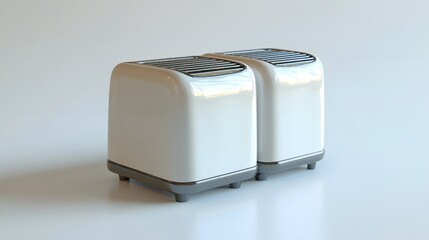 Two White Toasters with Studio Shot.