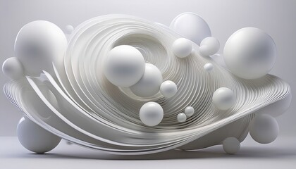 Dynamic abstract composition studio setting 3d art minimalist environment aerial view creative concept design for digital art