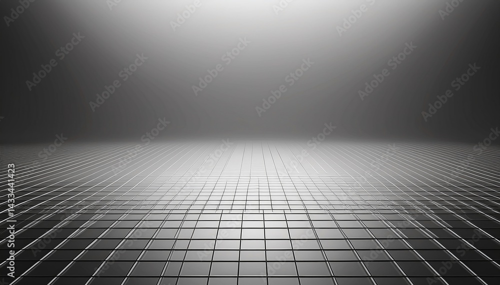 Poster reflective grid pattern abstract space digital art minimalist design high-contrast environment aesth
