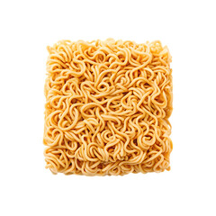 Dried instant noodles, top view