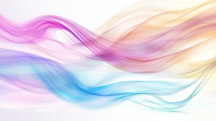 Obraz premium Holographic Waves with Pastel Color Gradients