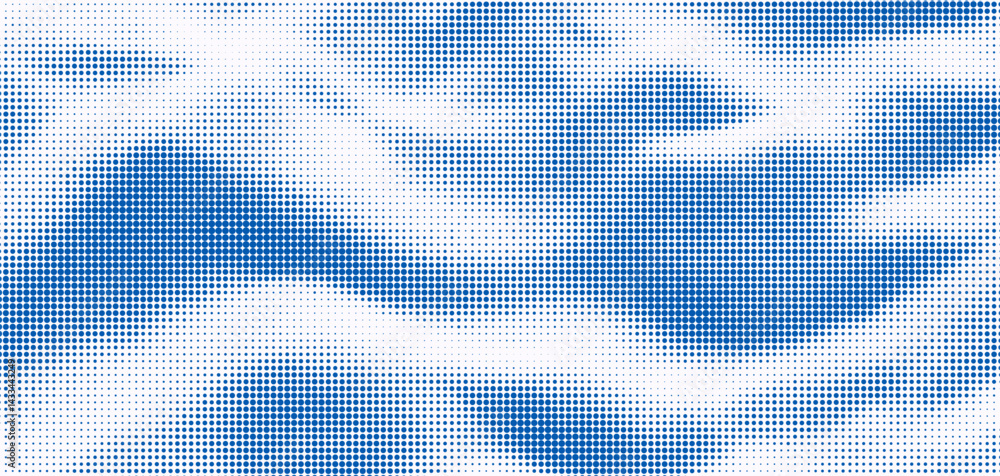 Poster Halftone overlay texture of water with soft blue and white patterns creating a seamless visual effect