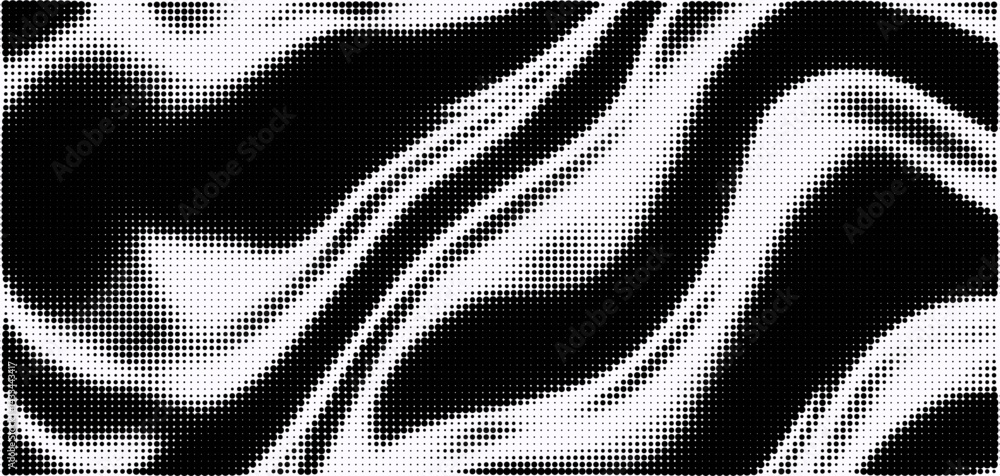 Aufkleber Halftone overlay texture creates a unique water pattern with flowing lines and dots for artistic design