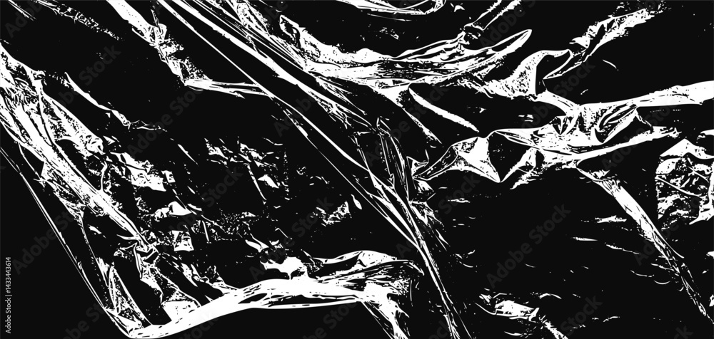 Poster Crisp plastic overlay texture creating a striking visual effect on a dark background