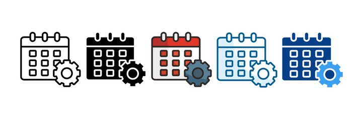 Maintenance Schedule Icon Set Multiple Style Collection