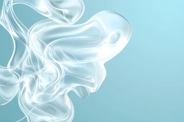 Abstract Blue White Swirling Fluid Design