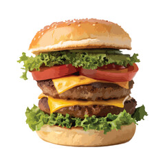  A Hamburger Standing Out on White