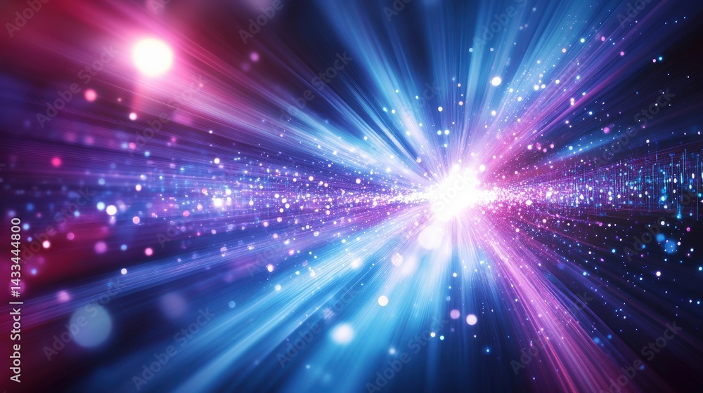 Poster abstract colorful exploding starburst