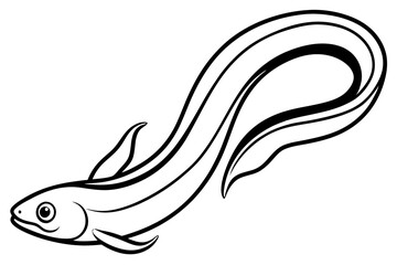 Ribbon Eel Outline Design
