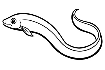 Ribbon Eel Outline Design