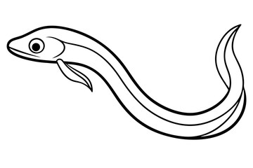 Ribbon Eel Outline Design