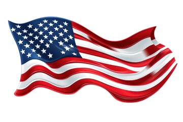 Fototapeta premium A flowing American flag design waves proudly