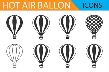 Naklejka premium Flying Adventure Graphics Featuring Hot Air Balloons in Monochrome Style